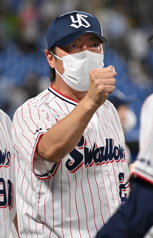 ヤクルトの高津監督=東京・神宮球場で2021年7月7日、大西岳彦撮影
