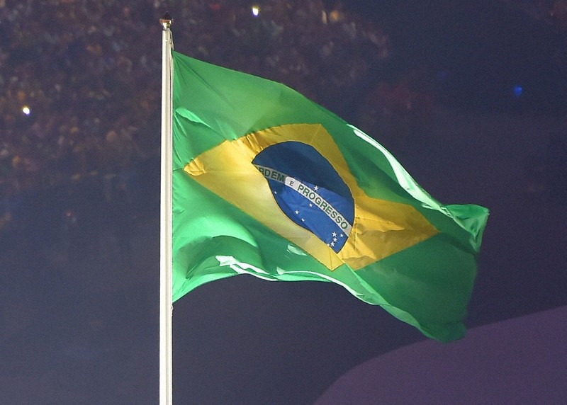 ブラジル国旗=和田大典撮影