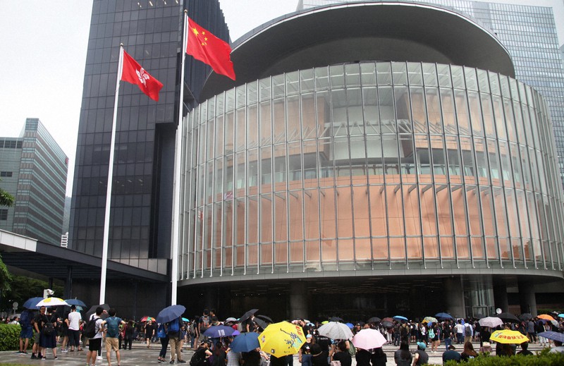 香港の立法会庁舎=香港・金鐘で2019年6月17日、福岡静哉撮影