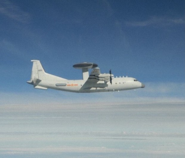 台湾の防空識別圏に進入した早期警戒管制機「空警500」の同型機=台湾国防部提供