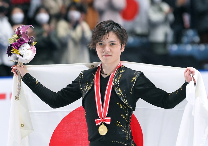 男子シングルで優勝した宇野昌磨=東京・国立代々木競技場で2021年11月13日、手塚耕一郎撮影