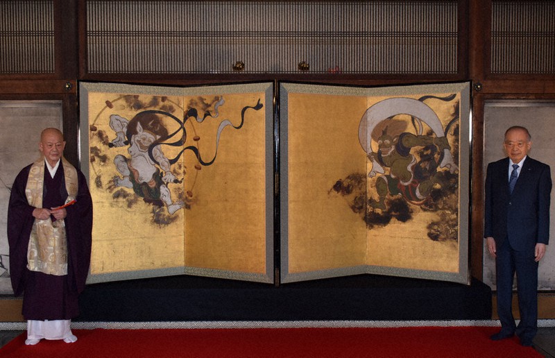 国宝　風神雷神図屏風　京都国立博物館　日本、美のるつぼ　建仁寺公認フィギュア 国宝「風神雷神図屏風」を忠実に再現した高精細複製品を建仁寺に