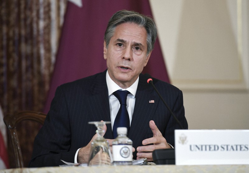 米国のブリンケン国務長官=ワシントンで2021年11月12日、AP