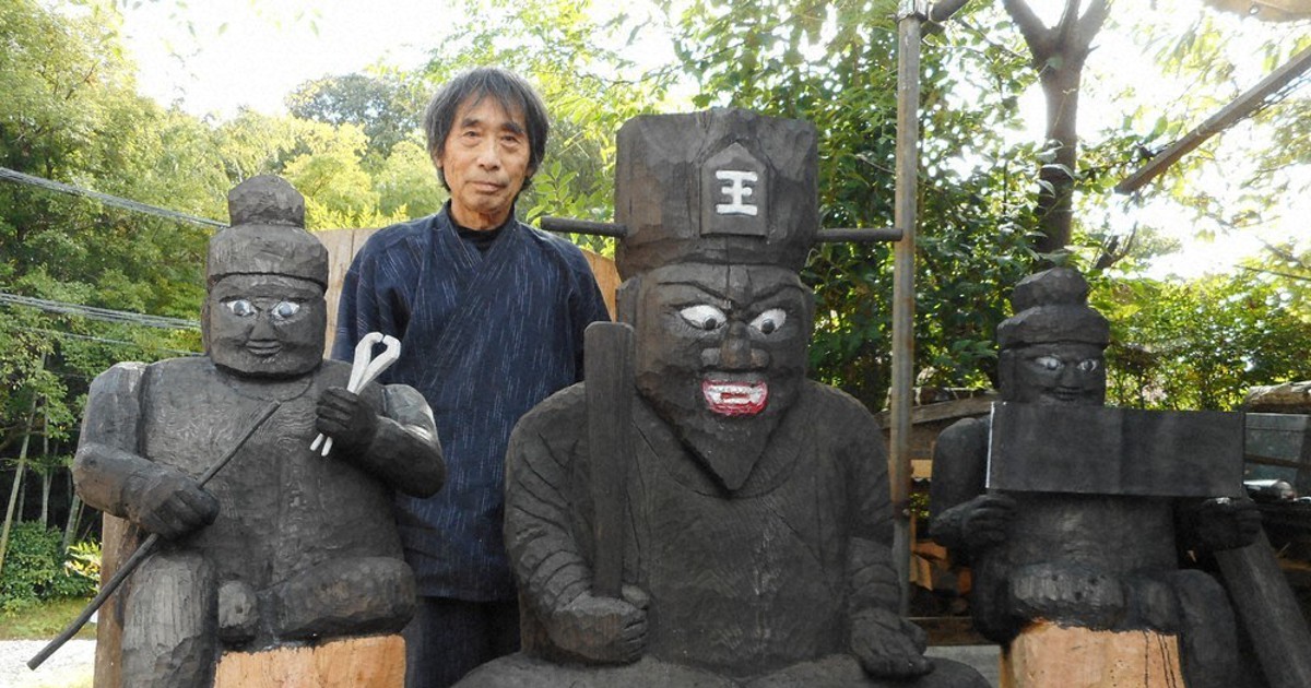 ギョロリ閻魔大王 岐阜の仏師、円空彫りの大作「怖い顔に苦労」 | 毎日新聞
