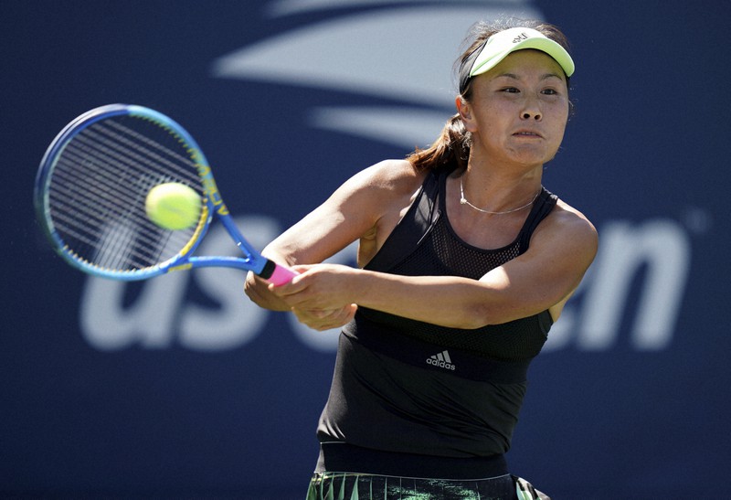 所在不明になっている中国のテニス選手、彭帥さん=米ニューヨークで行われた全米オープンで2019年8月29日、AP