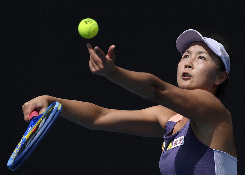 中国女子テニス選手の彭帥さん=オーストラリアのメルボルンで2020年1月21日、AP