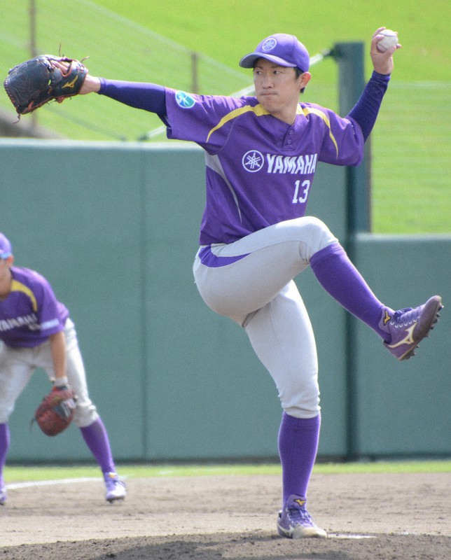 都市対抗東海2次予選第1代表決定トーナメント2回戦で先発した九谷青孝=愛知県の岡崎市民球場で2021年9月22日、森野俊撮影