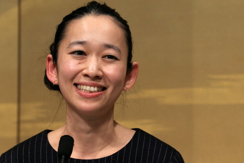 直木賞受賞時の西加奈子さん=東京都千代田区で2015年1月15日、梅村直承撮影
