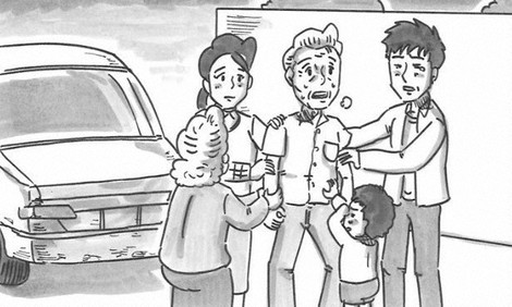 パラパラ漫画で免許返納呼びかけ お笑い芸人 鉄拳さんがイラスト 毎日新聞