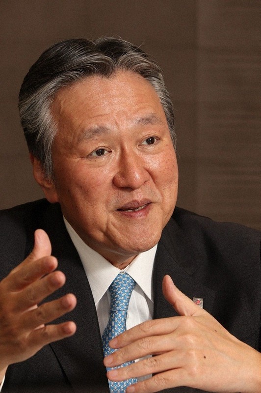 損害保険ジャパンの西沢敬二社長＝松田嘉徳撮影