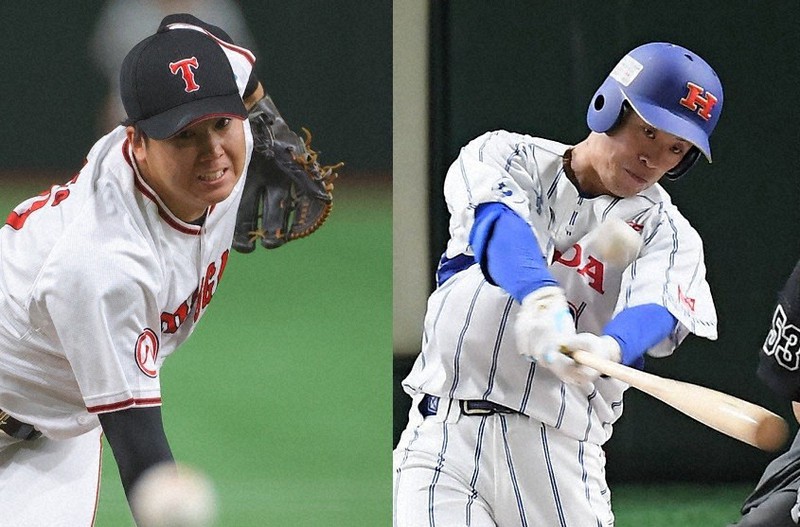 東邦ガスの辻本(左)とホンダ熊本の稲垣