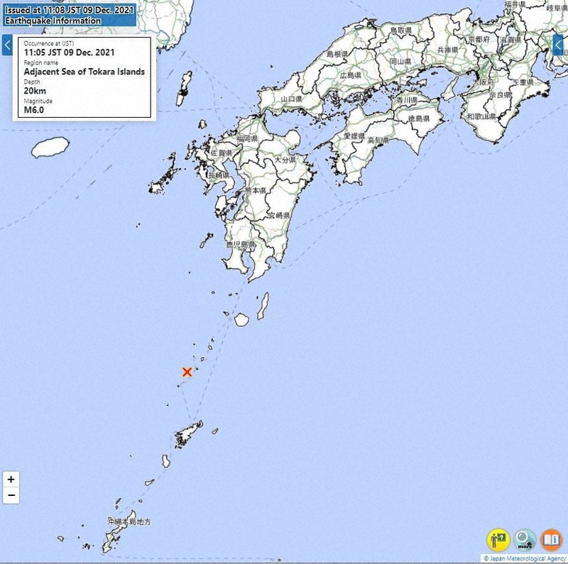 Earthquake japan tokara