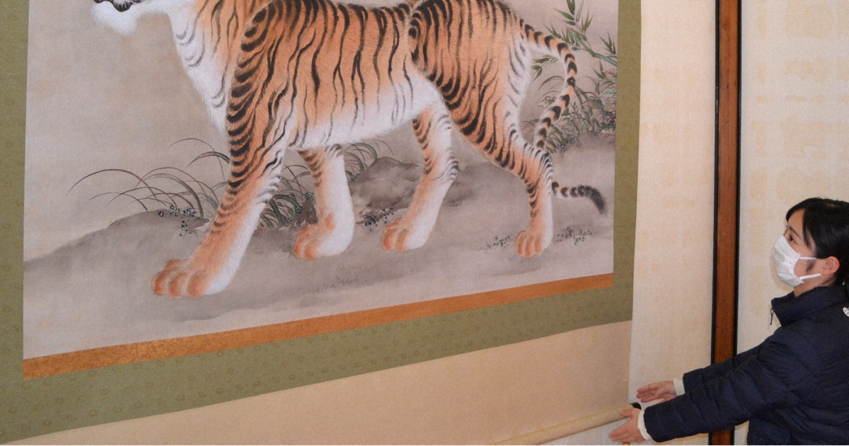 虎のパワー持ち帰って」 名勝・仙巌園で「虎図」公開 鹿児島 | 毎日新聞