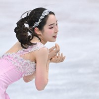 女子フリーで演技する竹野比奈＝さいたまスーパーアリーナで2021年12月25日、手塚耕一郎撮影