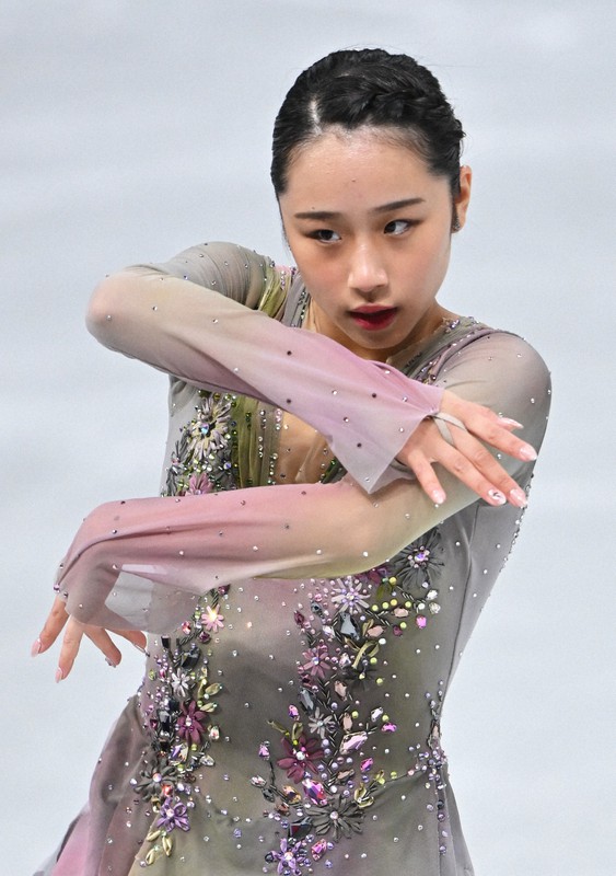 女子フリーで演技する山下真瑚＝さいたまスーパーアリーナで2021年12月25日、手塚耕一郎撮影