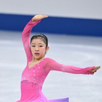 女子フリーで演技する千葉百音＝さいたまスーパーアリーナで2021年12月25日、手塚耕一郎撮影