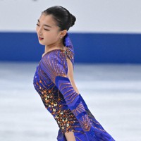女子フリーで演技する坂本花織＝さいたまスーパーアリーナで2021年12月25日、手塚耕一郎撮影