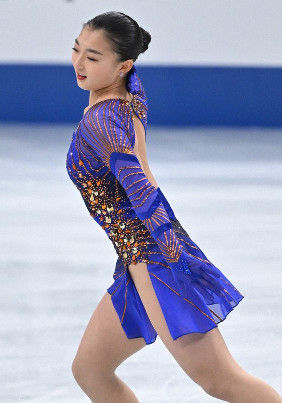 女子フリーで演技する坂本花織＝さいたまスーパーアリーナで2021年12月25日、手塚耕一郎撮影