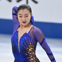 女子フリーで演技する坂本花織＝さいたまスーパーアリーナで2021年12月25日、手塚耕一郎撮影