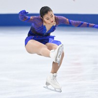 女子フリーで演技する、優勝した坂本花織＝さいたまスーパーアリーナで2021年12月25日、手塚耕一郎撮影