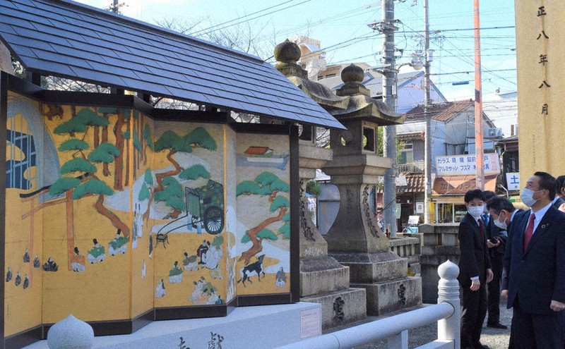 祇園祭りの圖 木村斯光 畫 昭和7年5月5日 大阪毎日新聞 第17602