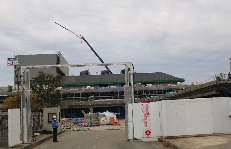 建設が進むみやま市総合市民センター