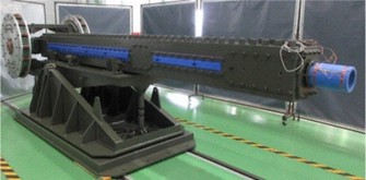 防衛装備庁が「電磁加速システムの研究」事業で試作したレールガン=同庁提供