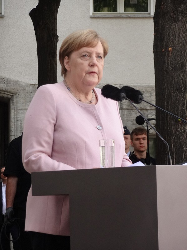ドイツのメルケル前首相=念佛明奈撮影