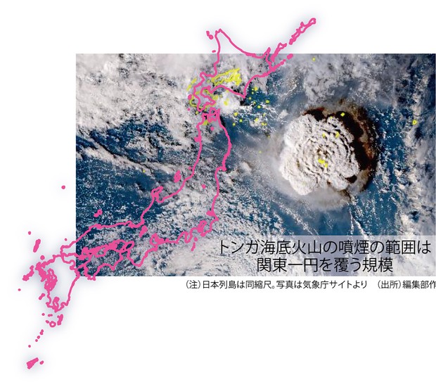 鎌田浩毅の役に立つ地学：トンガ大噴火の噴煙は関東一円を覆う規模