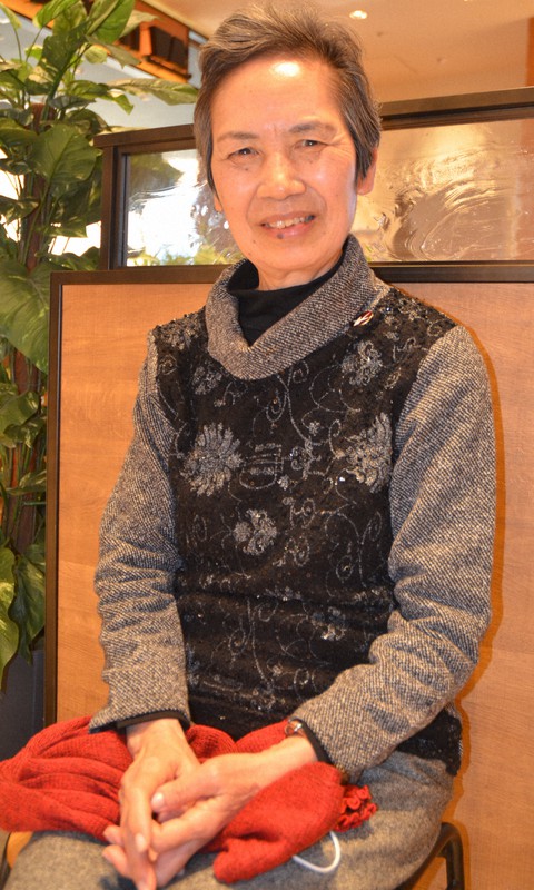 被爆についての証言や母への思いを語る日本原水爆被害者団体協議会事務局次長の和田征子さん=川崎市川崎区で2022年1月5日午後3時52分、椋田佳代撮影