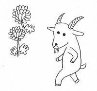 三橋昭さんが記録した、二足歩行でジョギングをするヤギの幻視＝三橋さん提供