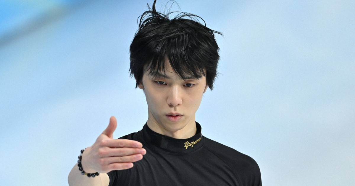 羽生結弦、公式練習でフリーへ最終調整 4回転半は一度も跳ばず