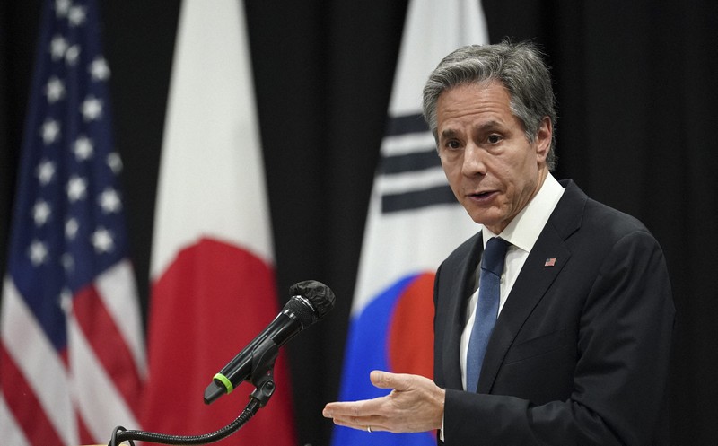 米国のブリンケン国務長官=米ホノルルで2022年2月13日、AP