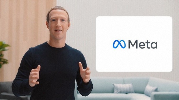 フェイスブックからメタ・プラットフォームズへの社名変更を発表するマーク・ザッカーバーグ最高経営責任者(CEO)=2021年10月28日、メタのオンラインイベントから