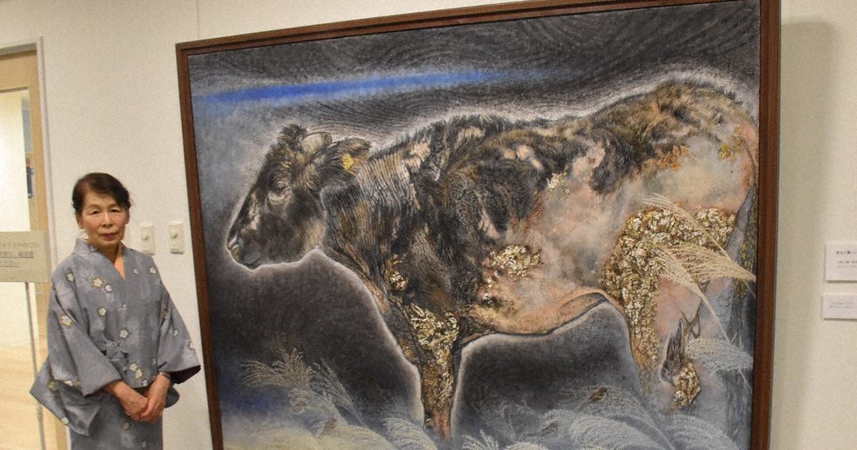 東日本大震災：「福島の現実知って」 被ばく牛を描き続け7年 日本画家