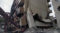 阪神大震災で崩れ落ちた集合住宅＝兵庫県芦屋市楠町で1995年1月21日、北村隆夫撮影