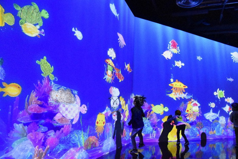 お絵かきの魚、泳いだ！！ デジタルアート体験 結城 ／茨城 | 毎日新聞