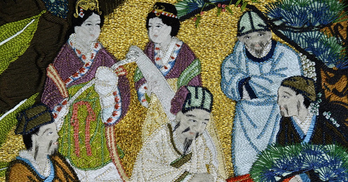 上野天神祭 だんじり水引幕復元新調 よみがえる刺繍の輝き 3年がかり