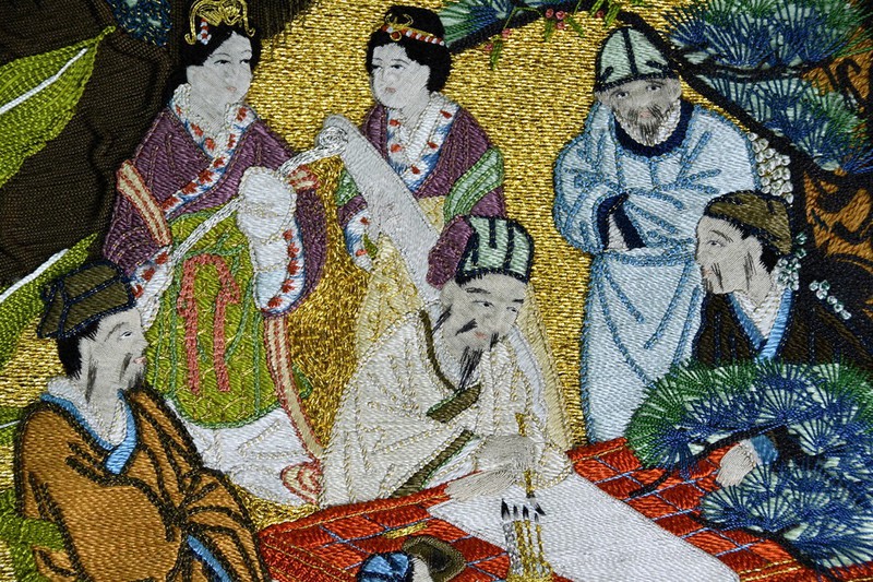 上野天神祭 だんじり水引幕復元新調 よみがえる刺繍の輝き 3年がかり