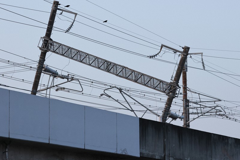 In Photos Bullet train derails, traffic disrupted after strong quake