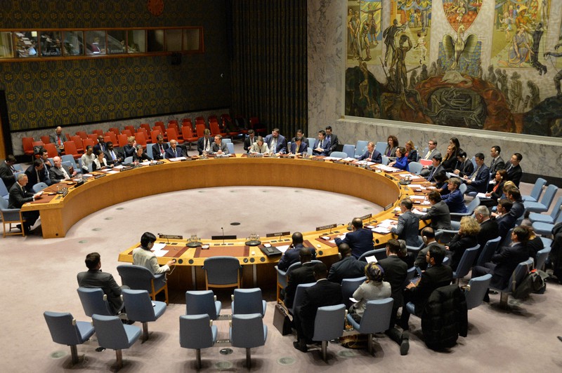 国連安全保障理事会の公開会合=米ニューヨークの国連本部で2020年2月26日、隅俊之撮影