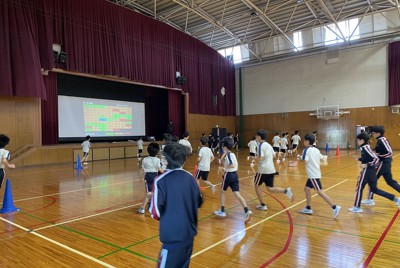 大阪教育大学付属学校園で実施した先行研究の様子