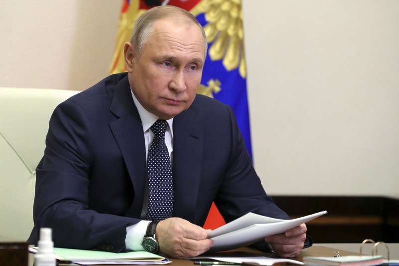ロシアのプーチン大統領=2022年3月31日、AP