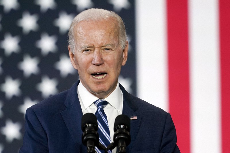 バイデン米大統領=米ノースカロライナ州で2022年4月14日、AP