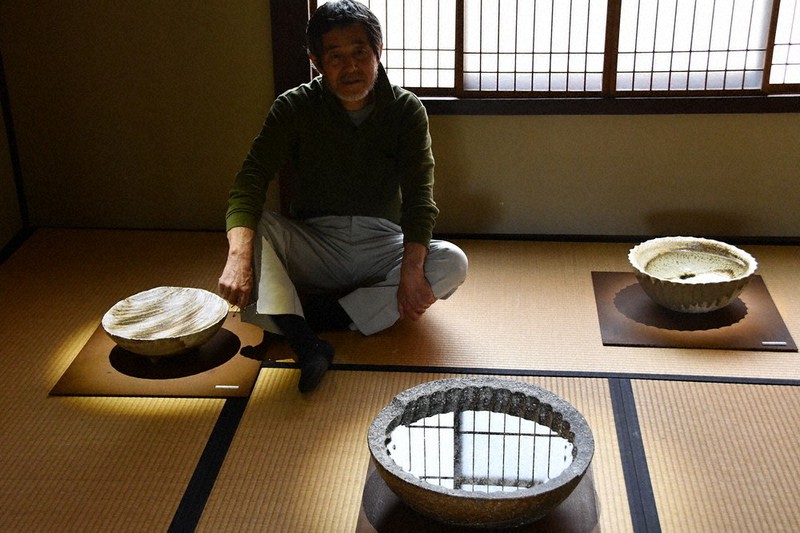 大平和正 花生 伊賀灰釉 大平和正 伊賀焼 灰釉 花器 花瓶 花入れ フラワーベース