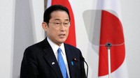 英国・ロンドンの金融街シティーで講演する岸田文雄首相＝2022年5月5日
