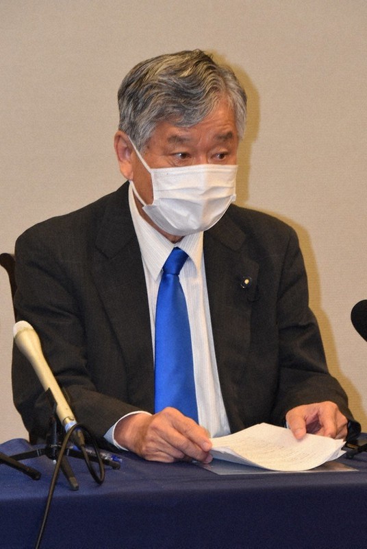 参院選静岡選挙区で党本部が候補擁立を断念したことを明かした曳田卓・立憲民主党県連幹事長=静岡市内で2022年5月24日、深野麟之介撮影