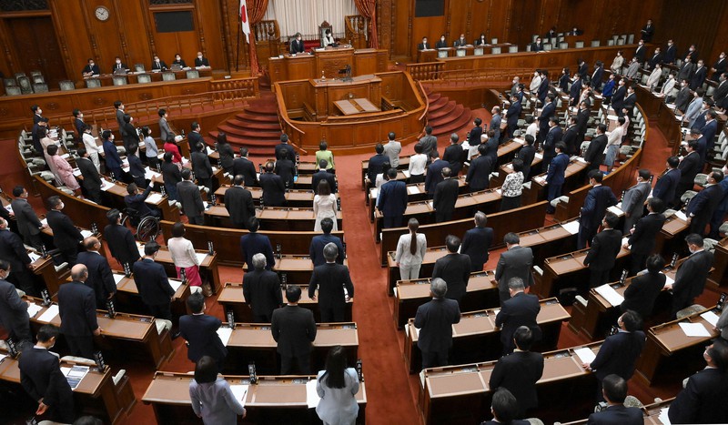 改正児童福祉法が全会一致で可決、成立した参院本会議=国会内で2022年6月8日午前10時9分、竹内幹撮影