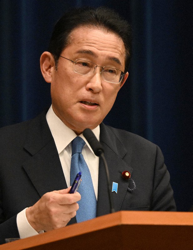 記者会見する岸田文雄首相=首相官邸で15日、竹内幹撮影