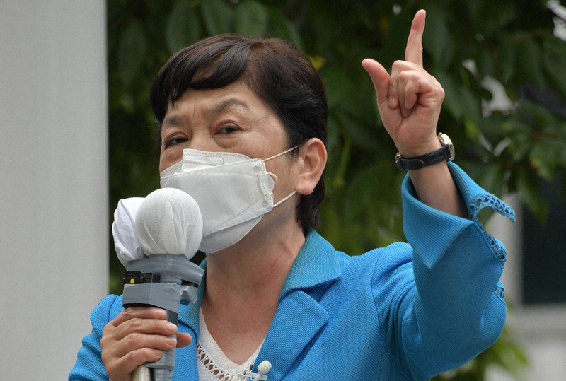 社民党の福島瑞穂党首=東京都新宿区で2022年6月22日、西本勝撮影